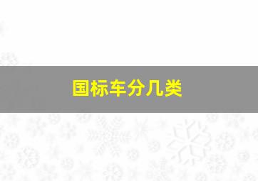 国标车分几类