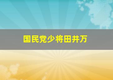 国民党少将田井万