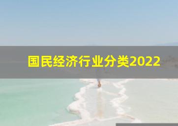 国民经济行业分类2022