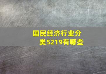 国民经济行业分类5219有哪些