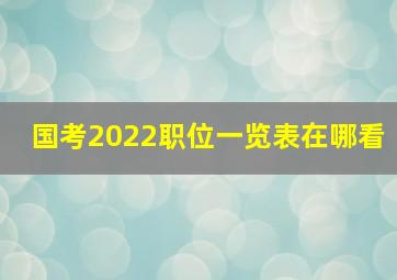 国考2022职位一览表在哪看