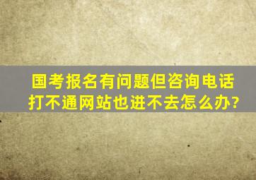 国考报名有问题,但咨询电话打不通,网站也进不去怎么办?