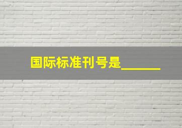 国际标准刊号是______。