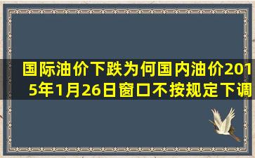 国际油价下跌为何国内油价2015年1月26日窗口不按规定下调油价