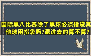 国际黑八比赛除了黑球必须指袋,其他球用指袋吗?混进去的算不算?