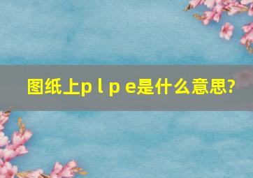 图纸上p l p e是什么意思?