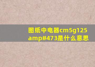 图纸中电器cm5g125/3是什么意思