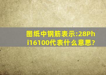 图纸中钢筋表示:28Φ16100代表什么意思?