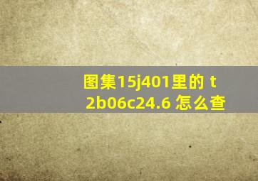 图集15j401里的 t2b06c24.6 怎么查