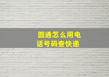 圆通怎么用电话号码查快递 