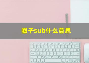 圈子sub什么意思