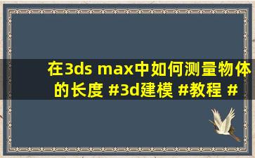 在3ds max中如何测量物体的长度。 #3d建模 #教程 #学习 