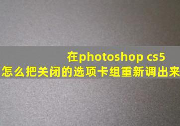 在photoshop cs5怎么把关闭的选项卡组重新调出来