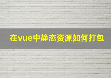 在vue中静态资源如何打包