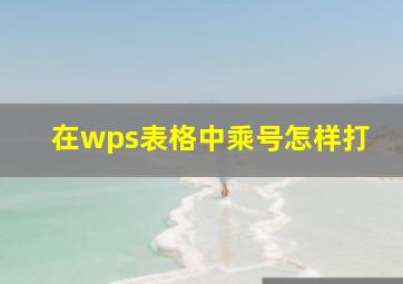 在wps表格中乘号怎样打