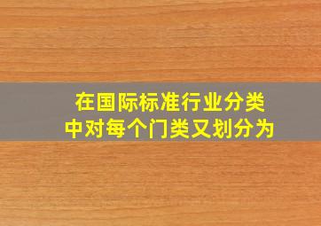 在《国际标准行业分类》中,对每个门类又划分为 ( )