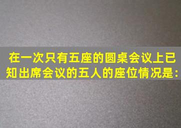 在一次只有五座的圆桌会议上,已知出席会议的五人的座位情况是: