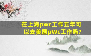 在上海pwc工作五年可以去美国pWc工作吗?