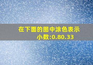 在下面的图中涂色表示小数:0.80.33