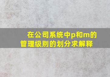 在公司系统中,p,和m,的管理级别的划分,求解释。 