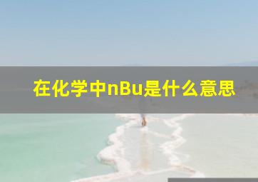 在化学中nBu是什么意思(