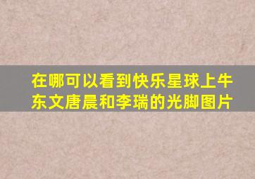 在哪可以看到《快乐星球》上牛东文,唐晨和李瑞的光脚图片