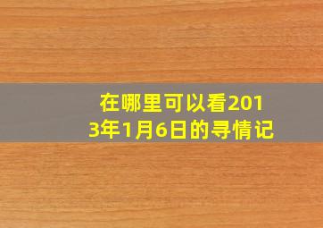 在哪里可以看2013年1月6日的寻情记