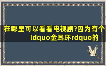 在哪里可以看看电视剧?因为有个“金耳环”的 电视剧集没有 看完?想...