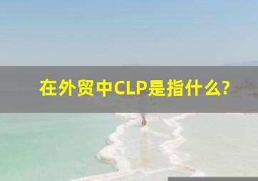 在外贸中CLP是指什么?