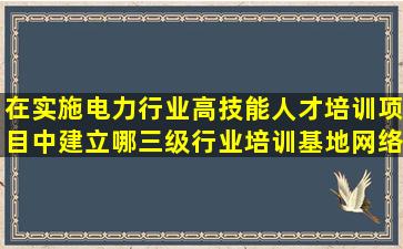 在实施电力行业高技能人才培训项目中建立哪三级行业培训基地网络?