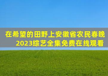 在希望的田野上安徽省农民春晚2023综艺全集免费在线观看