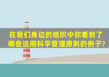 在我们身边的组织中,你看到了哪些运用科学管理原则的例子?