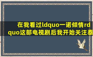 在我看过“一诺倾情”这部电视剧后,我开始关注泰剧,发现杰西达邦...