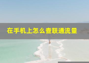 在手机上怎么查联通流量 