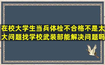 在校大学生当兵体检不合格(不是太大问题),找学校武装部能解决问题吗?