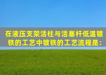 在液压支架活柱与活塞杆低温镀铁的工艺中,镀铁的工艺流程是:()。