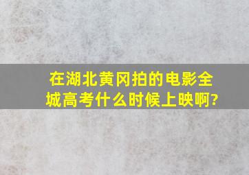 在湖北黄冈拍的电影《全城高考》什么时候上映啊?