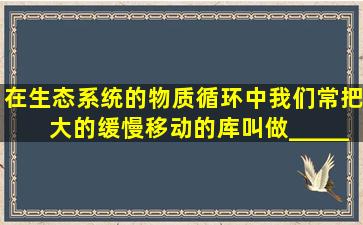 在生态系统的物质循环中,我们常把大的、缓慢移动的库叫做________...