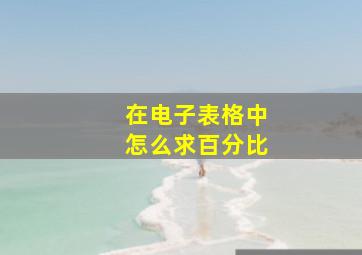 在电子表格中怎么求百分比