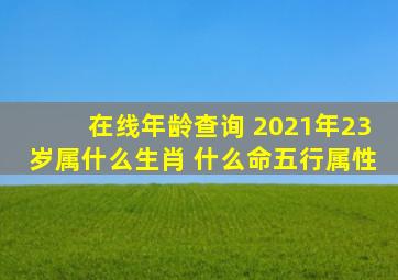 在线年龄查询 2021年23岁属什么生肖 什么命五行属性