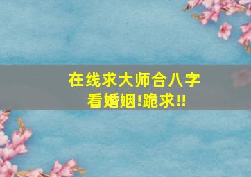 在线求大师合八字看婚姻!跪求!!