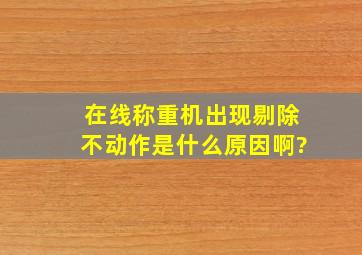 在线称重机出现剔除不动作是什么原因啊?