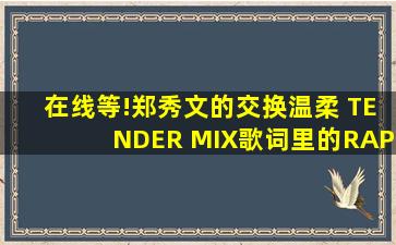 在线等!郑秀文的《交换温柔 TENDER MIX》歌词里的RAP部分