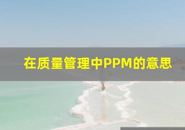 在质量管理中PPM的意思(