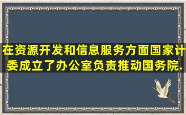 在资源开发和信息服务方面,国家计委成立了()办公室,负责推动国务院...