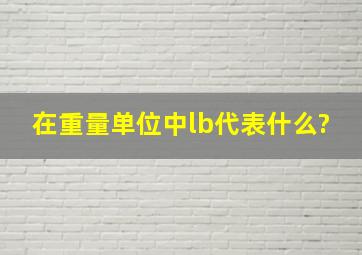 在重量单位中lb代表什么?