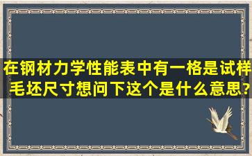 在钢材力学性能表中,有一格是试样毛坯尺寸,想问下这个是什么意思?...