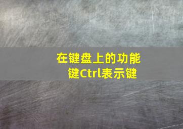 在键盘上的功能键Ctrl表示键。