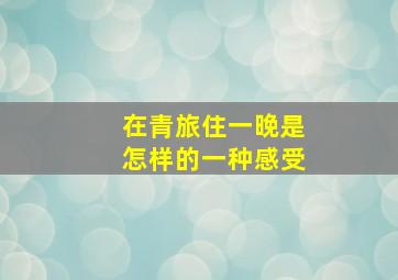 在青旅住一晚是怎样的一种感受