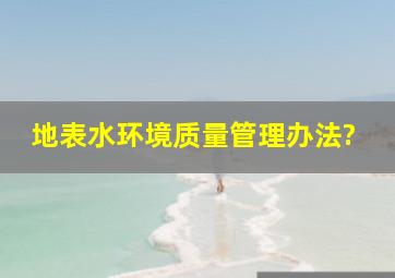 地表水环境质量管理办法?